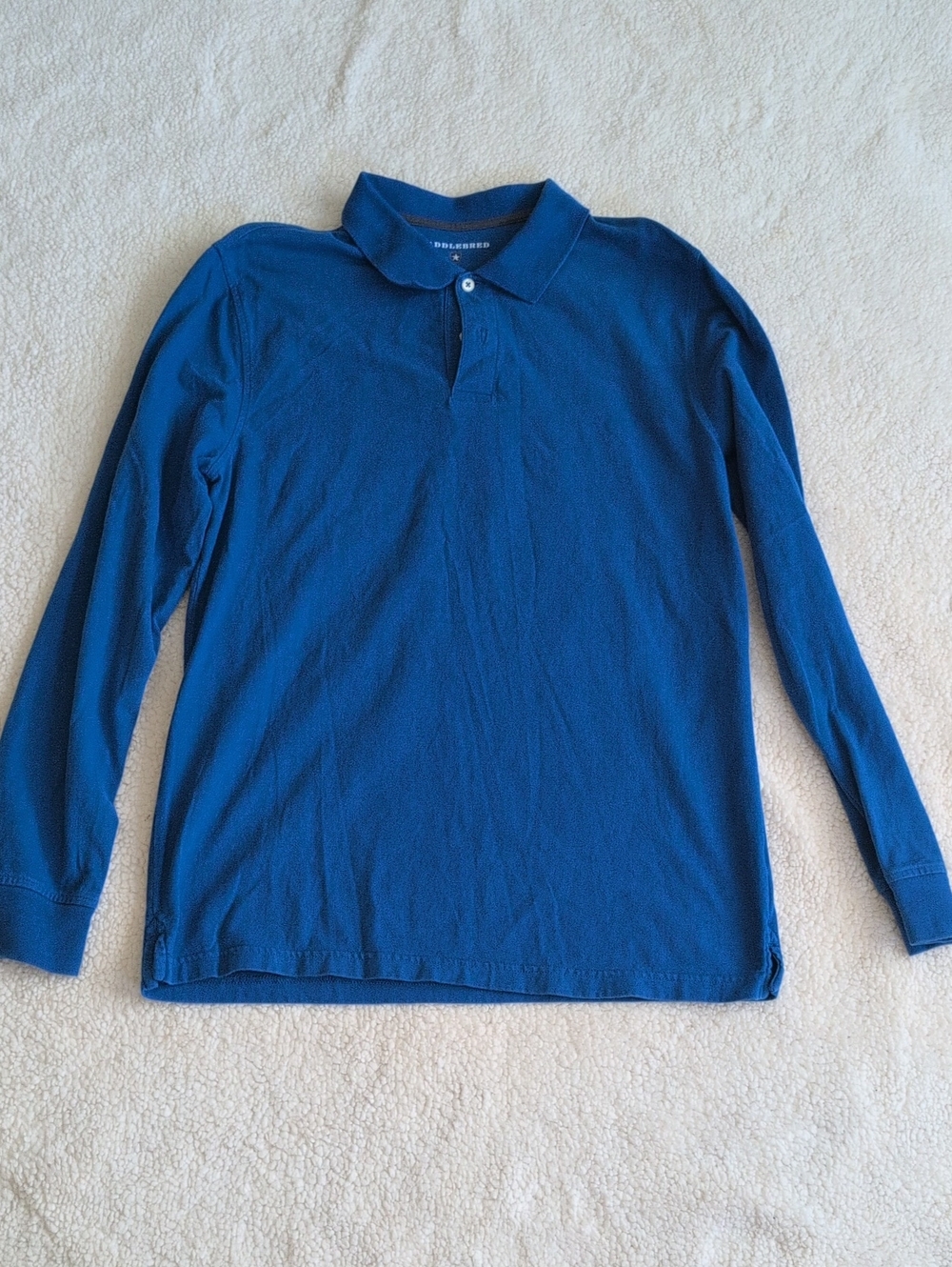 Saddlebred Men's Polo Long-Sleeve Blue Shirt Medium
